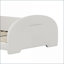 Structure de lit simple en MDF avec tête de lit en forme de lapin et amp; Pied de lit, lit tapissier blanc sans sommier