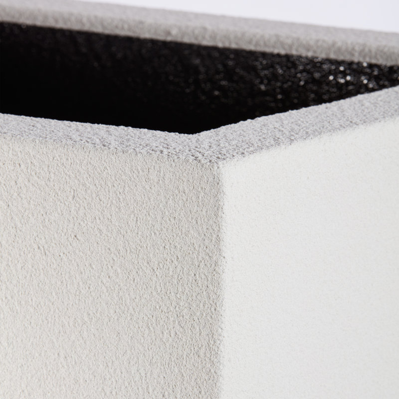 Milan Tall Polymer Box, White, 19" H x 46" W x 17" D