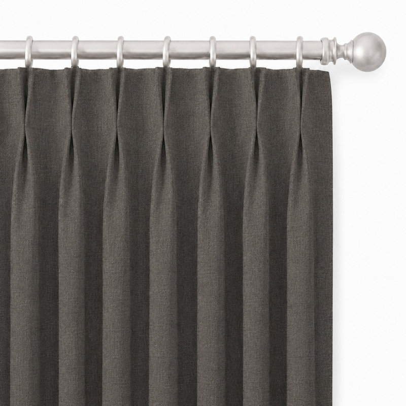 Lennon Fabric | Solid Linen Blend Fabric | Color Charcoal, Charcoal