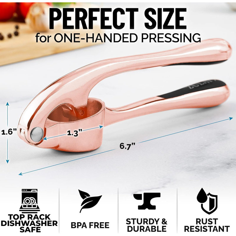 Presse-ail avec poignée ergonomique Zulay, Or rose duchesse