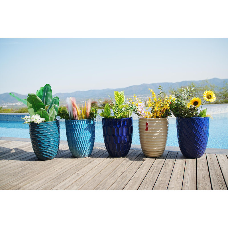 High-quality ceramic flower pots, Dark Blue