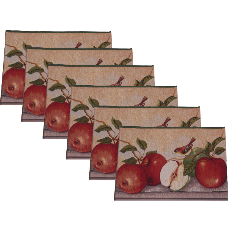 Napperon en coton 13 po Layoune, Rouge