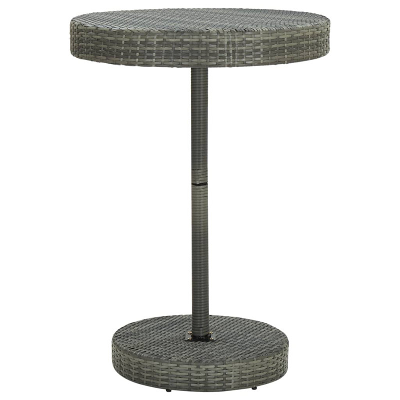Table de bar en rotin, Gris, 29,7 po x 41,7 po (diamètre x H)