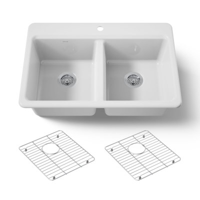 Riverby 33 In. Top-Mount Double-Bowl Kitchen Sink