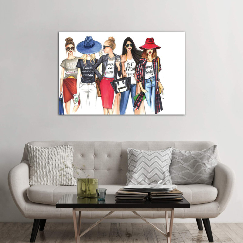 Fashionistas Gotta Have Fun by Rongrong DeVoe - Wrapped Canvas Print, 152.5 cm H x 101.5 cm W