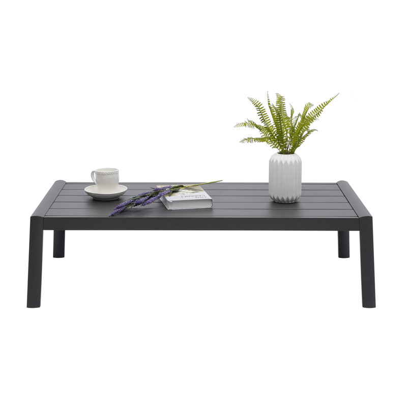 Caran Rectangular Metal Outdoor Coffee Table , 46.5'' in. W 23.4'' in. D