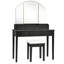 Ensemble de tabouret de coiffeuse avec grand miroir lumineux pliable en trois-380940223