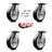 8 Inch Rubber on Aluminum Caster Set with Ball Bearings and Swivel Locks SCC