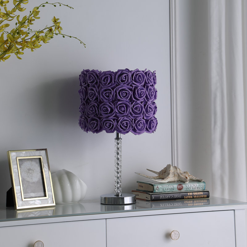 Lampe de table en acrylique / métal 18,25 "Everitt Roses Everitt, Mauve