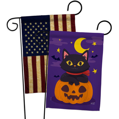 Double Sided 18.5'' H x 13'' W Polyester Halloween Garden Flag