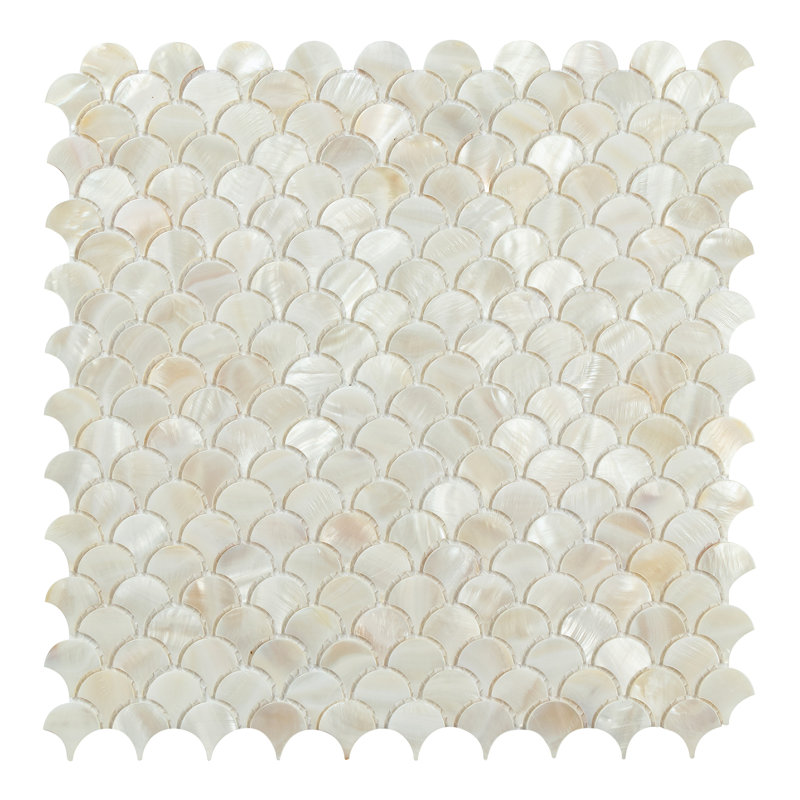 Mother Of Pearl 1" x 1" Seashell Fish Scale Wall Mosaic Tile