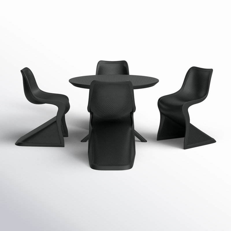 Nassau 5 Person Dining Set, Black