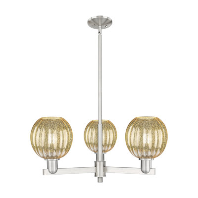 Lustre suspendu 3 lumières à abat-jour sphérique Hailsham