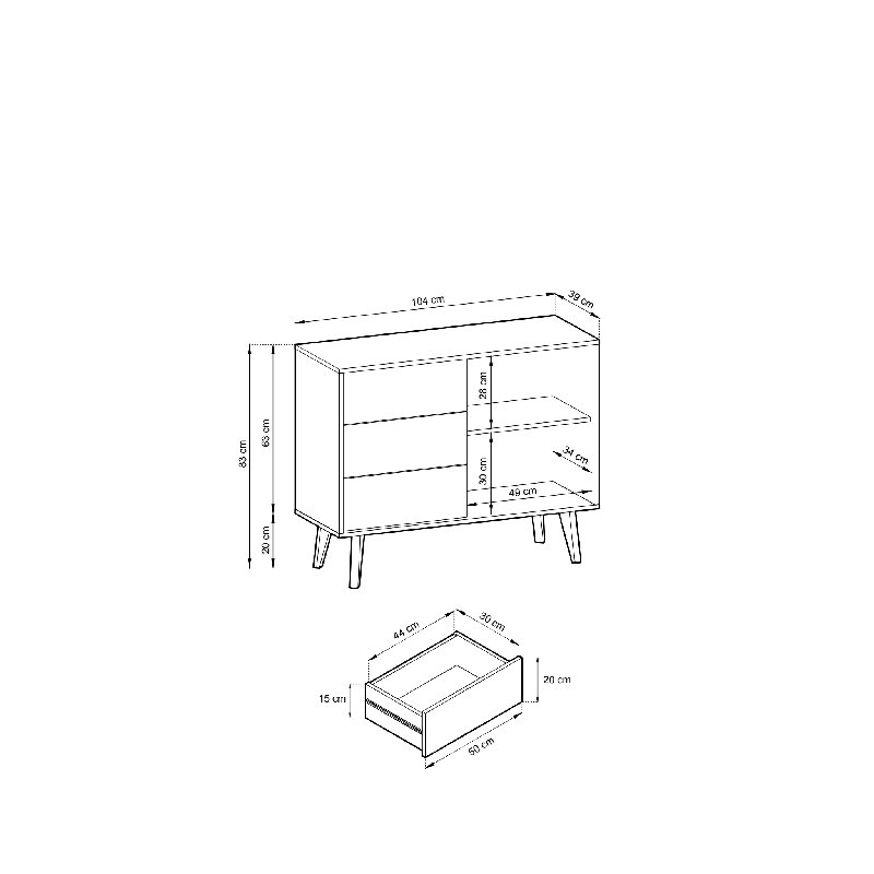Ellaruth 104cm Sideboard