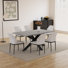 Mid-Century Extendable Kitchen Table for Dining Room with 6 Modern Chairs