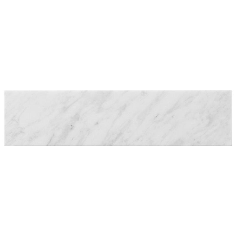 Carrara 2 po x 12 po Carreau de sol et de mur en marbre (4,92 pieds carrés / caisse) Carrara, 2.95'' W x 12'' L, White