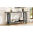 62.9", Modern Minimalist, Table, Solid Pine Legs, Veneer, Geometric Metal Accents, Gray, Behind - Organization 62.9-inch, Console Iron Open Concept Spaces-139591389
