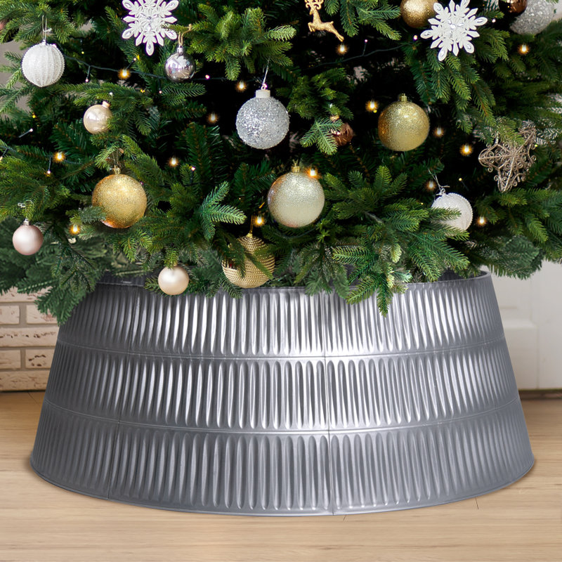 Solid Color Plastic Tree Collar, Silver