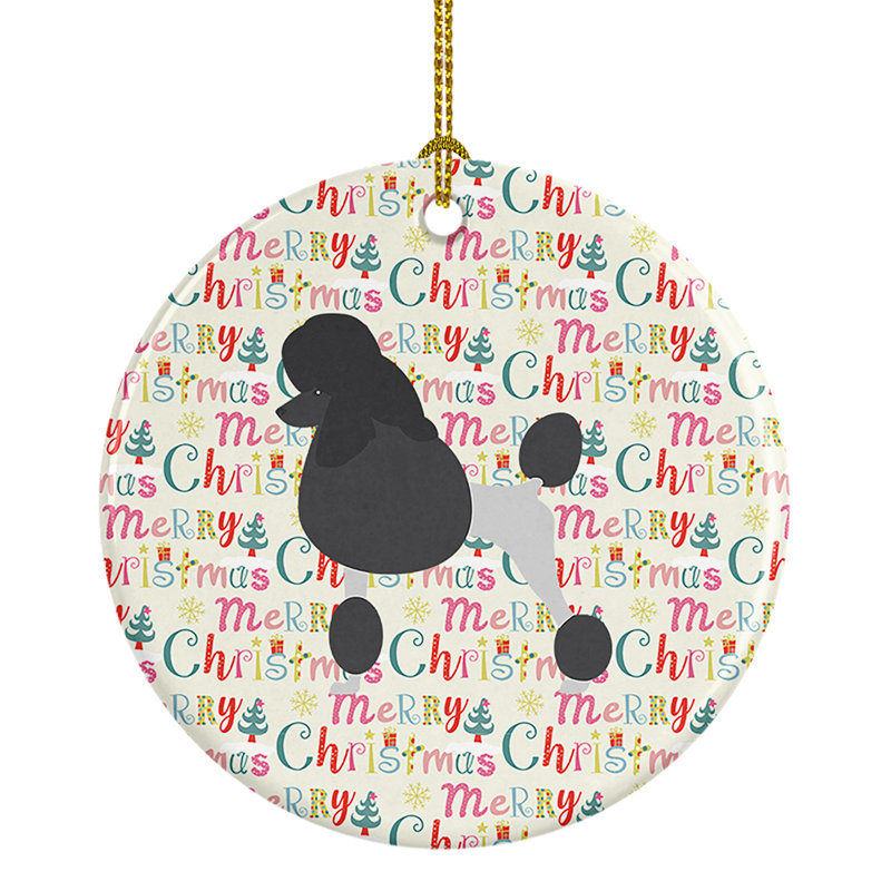 Ornement suspendu Poodle Merry Christmas