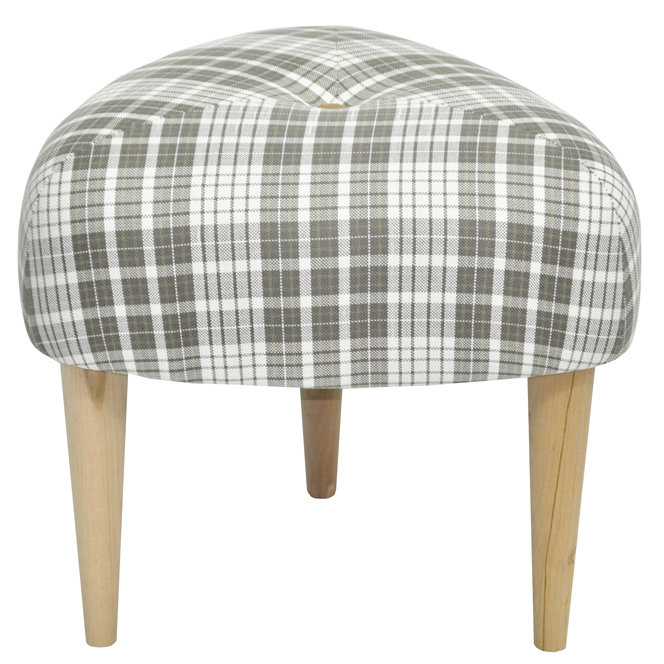 Manufactured Wood Accent Stool, Cream and grey