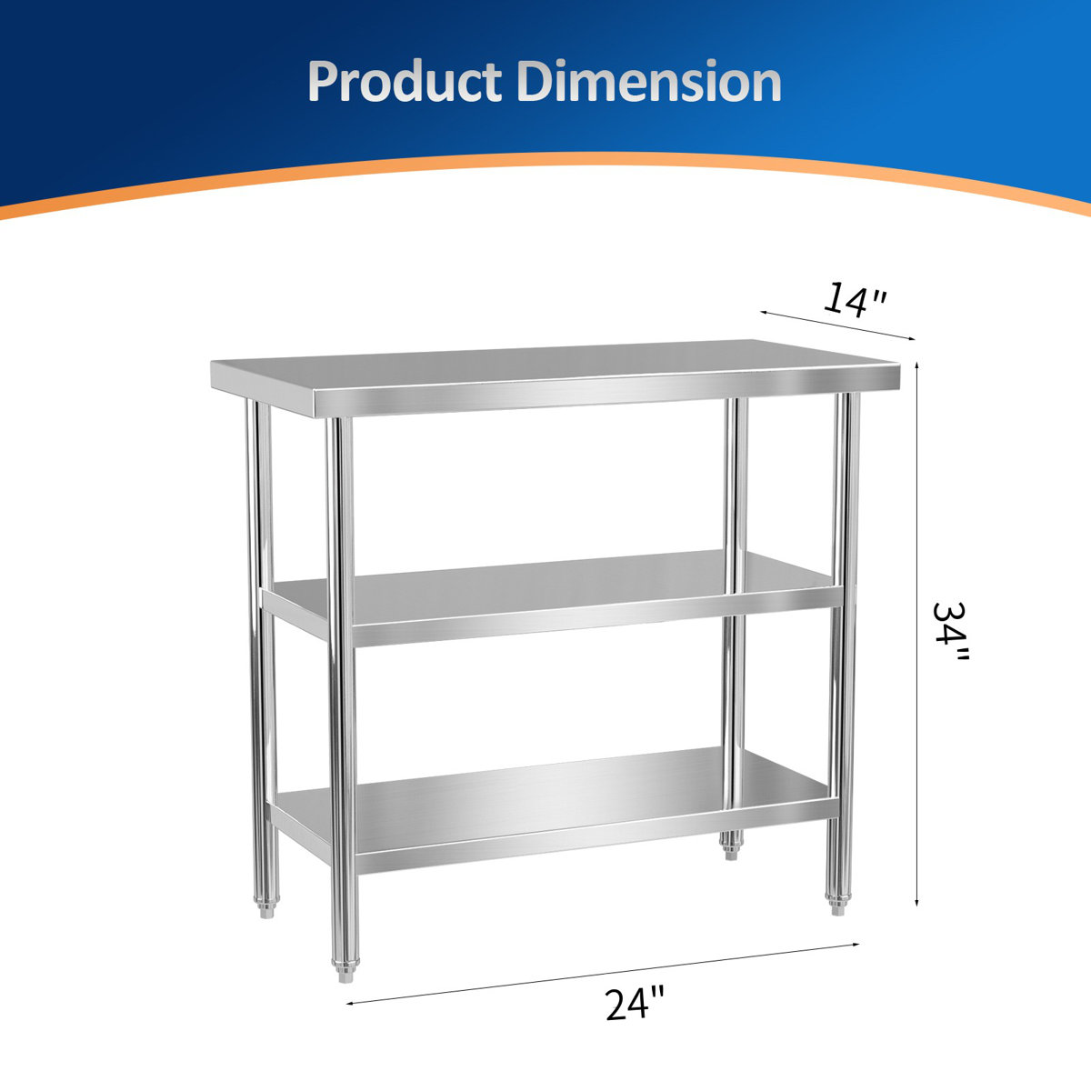 Prep & Savour Stainless Steel Height-Adjustable Workbench & Reviews ...