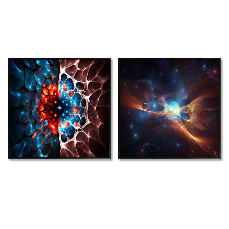 Neutron Stars Cosmic Blast New Balance - ensemble de 2 carrés, Cadre flottant noir, H 16 po x l 33 po