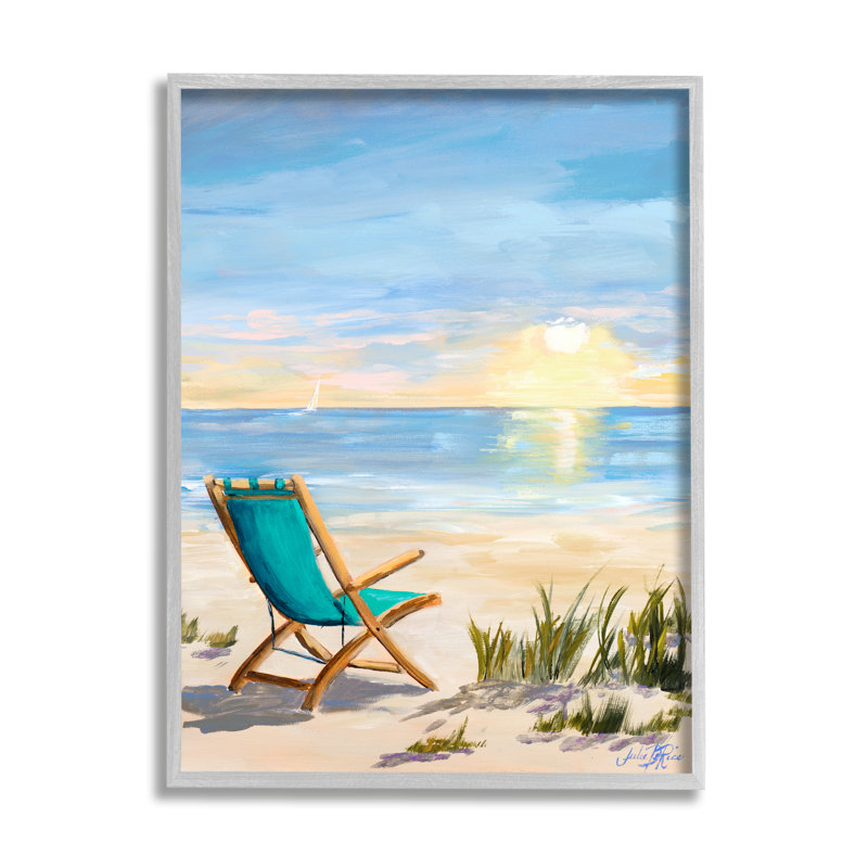 Chaise pliante Sunset Beach Landscape Summer Ombre Sky, Estampe numérique Farmhouse, H 14 po x l 11 po