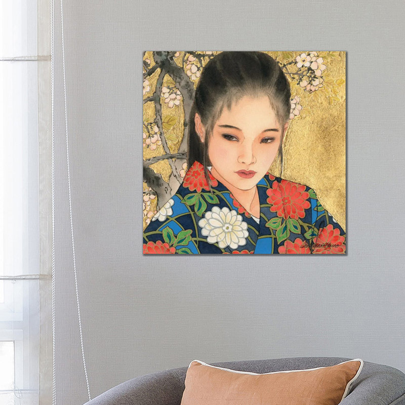 Noriko - Painting on Canvas, Wrapped Canvas, 93.98 cm H x 93.98 cm W x 3.175 cm D