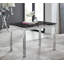 Tierra Modern Glass & Metal Extendable Dining Table Set & 4 Luxury Faux Leather Dining Chairs-1675589804