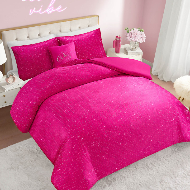 Ensemble d'édredon en jupe de velours Jucy Couture, Double/Grand