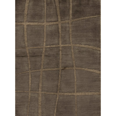 Tapis brun clair de haute qualité noué à la main