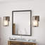 Applique murale ou applique murale 1 lumière Paxton Pecan & Black avec abat-jour conique en verre givré Paxton