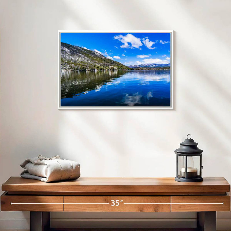 Grand Lake Colorado, 19 po x 13 po, Cadre flottant blanc