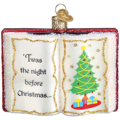 1 in. Glass Christmas Phrases Deer Shatterproof Hanging Figurine Ornament
