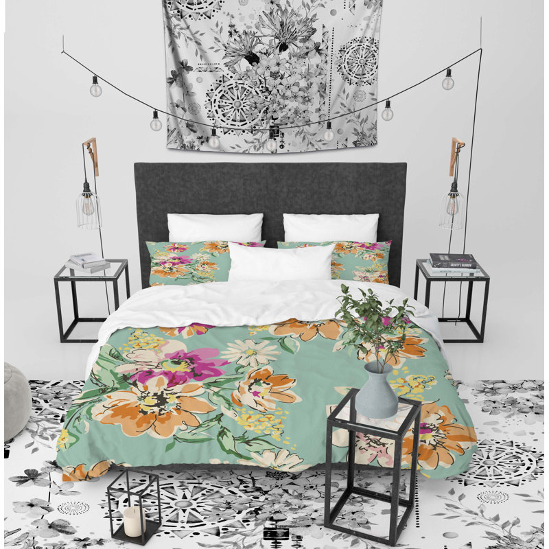 Blooming Polyester Twill Duvet Cover, Twin Duvet Cover + 1 Pillow Case