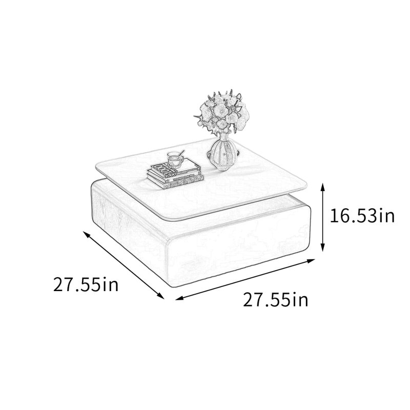 Table basse avec rangement rotatif Modern, Nut-Brown