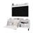 White Finished Tv Stand With Open Storage Compartment For Essentials, 1-Door Design Smaller Spaces, Arms Effortless Height Regulation, Particle Board Base, 15.8 In Wide Daily Use, Product Width