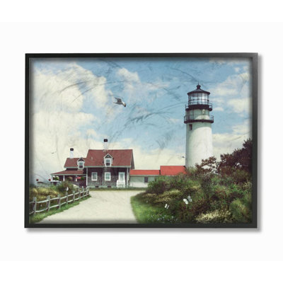 «Road To the Lighthouse Cape Cod Beach View with Seagull», reproduction de photo