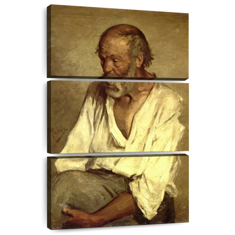Leisha, le vieux pêcheur, H 32 po x l 20 po