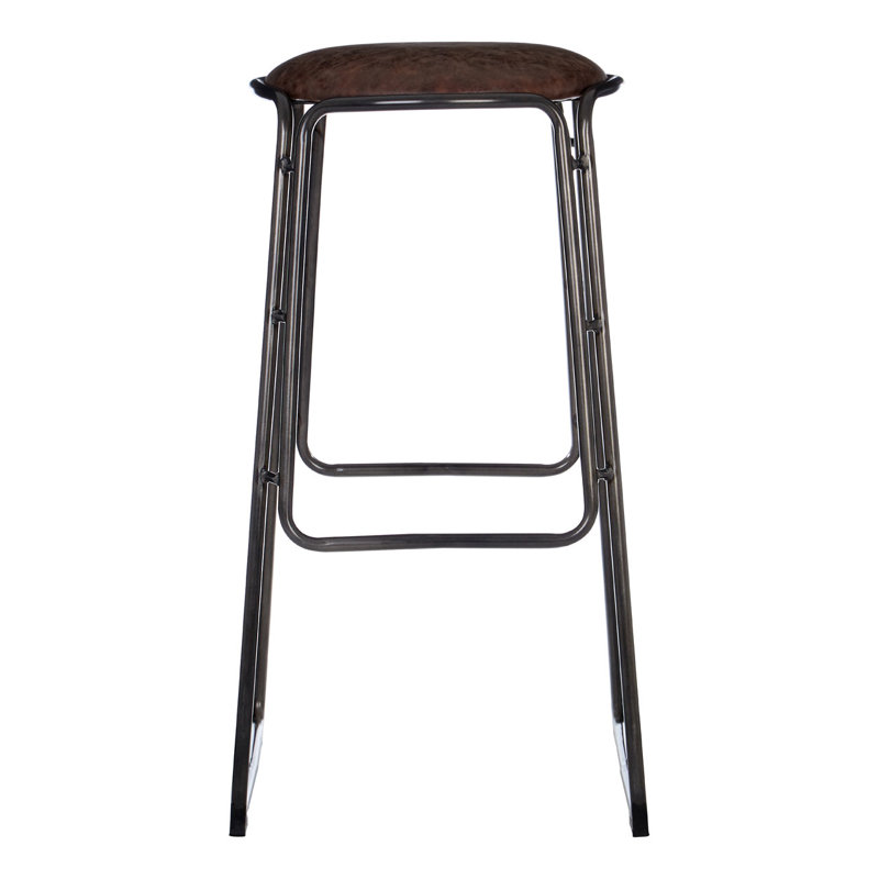 Marunouchi Upholstered Counter Stool with Metal Frame, Mocha