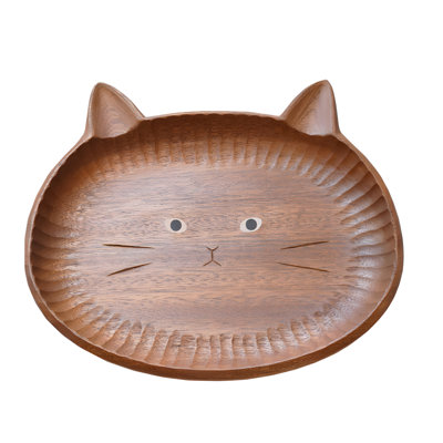 Assiette en bois chat avec assiette de fruits rigides Nordic Creative