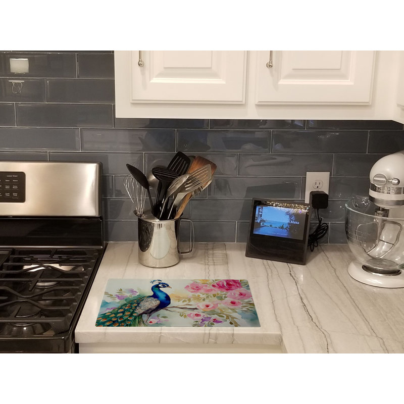 Peacock Glass Cutting Board