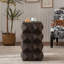 Table d'appoint rétro à motifs tridimensionnels de 23,62 po de hauteur, mobilier rétro, noir-298803262-298803263