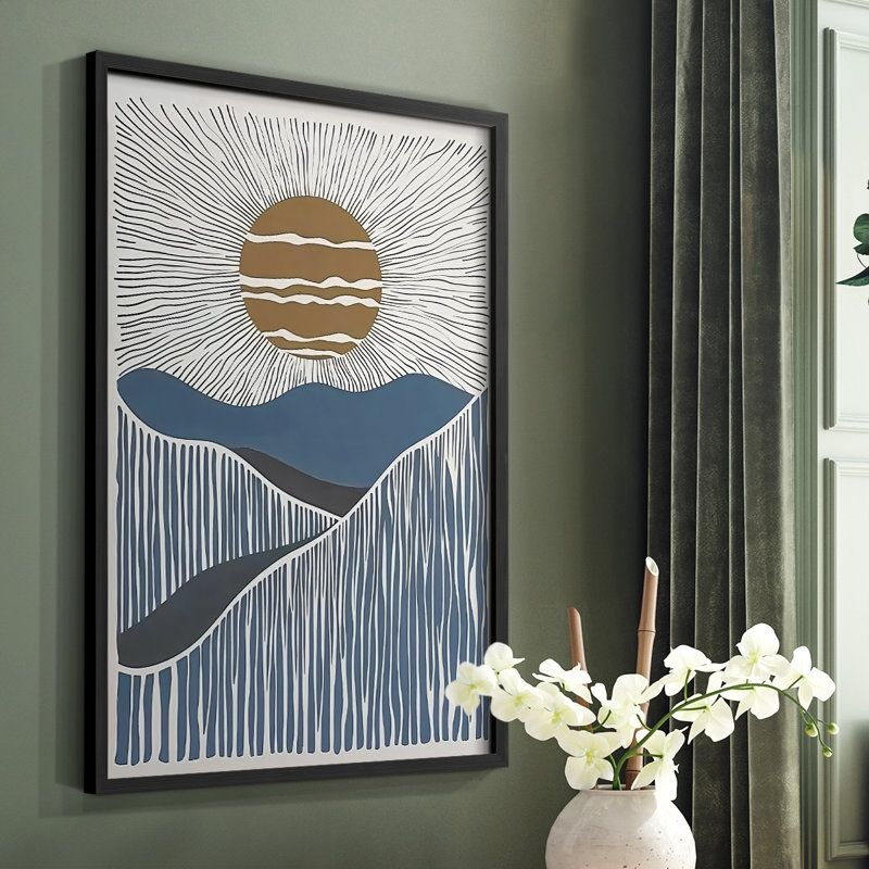 «Abstract Abstract», reproduction encadrée - prête à être accrochée - fabriquée aux États-Unis, H 20 po x l 16 po, Noir