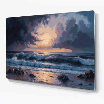 Art mural en métal Coastal Twilight Shore