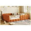 Lit tapissier orange en velours Pumpkin