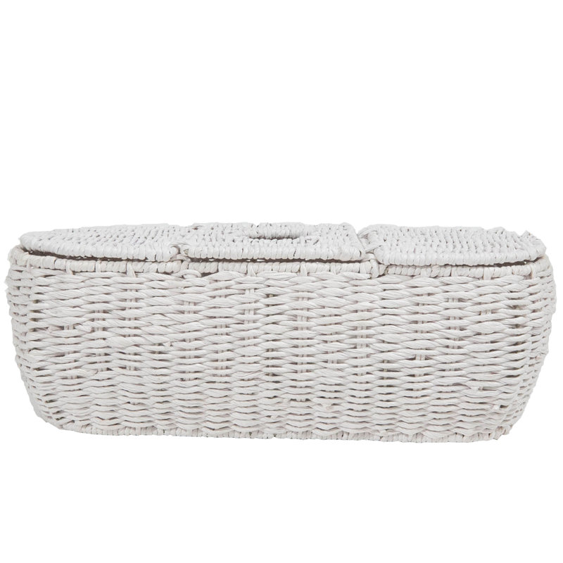 Panier de rangement en corde torsadée, Blanc