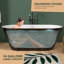 59'' x 30'' Freestanding Contemporary Soaking Acrylic Bathtub with Overflow and Drain-91479221