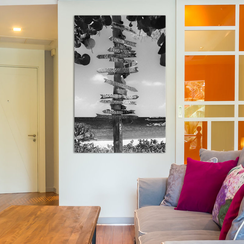 « ii » par philippe hugonnard,, reproduction de photo sur toile tendue Key West Directional Sign, H 60 po x l 40po x P 1,5 po