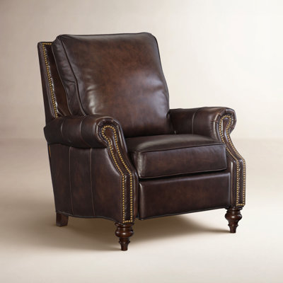 Lindley 32.75" Wide Genuine Leather Manual Club Recliner